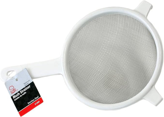 Chef Craft Classic Stainless Steel Mesh Strainer, 6 inch, White