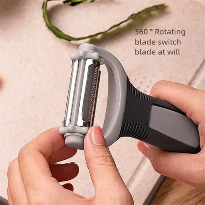 3 in 1 Vegetable Peelers for Kitchen, Adjustable Blade Switching Function, Carrots, Apples, Cucumbers, Julienne, Slicer, Sharp Stainless Steel, Non-Slip Handle