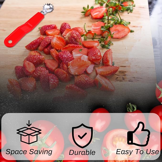4 Pcs Tomato Corer Tool Stainless Steel Strawberry Huller Stem Remover Tomato Strawberry Top Remover Kitchen Vegetable Fruit Corer Tool Dessert Preparation Salad Making