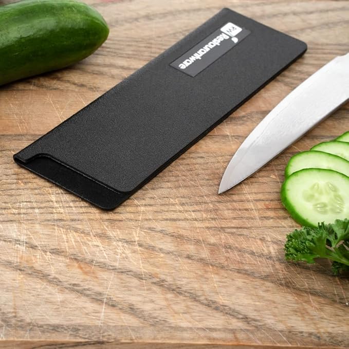 Restaurantware Sensei 6.5 x 2 Inch Knife Sleeve 1 Knife Protector - Fits Utility Knife Felt Lining Black Plastic Knife Blade Guard Durable Cut-Proof