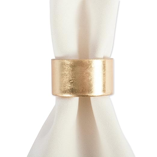 DII Basic Napkin Ring Collection Decorative, Gold, One Size, 6 Count (Pack of 12)