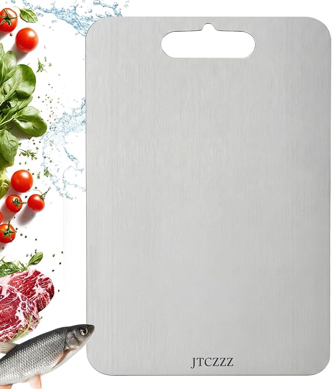 Premium Titanium Cutting Board - 100% Pure Titanium Cutting Boards for Kitchen Use - Durable and Lightweight Cutting Board Accessory for Precise Chopping and Slicing 1PC (18 ×12 Large)