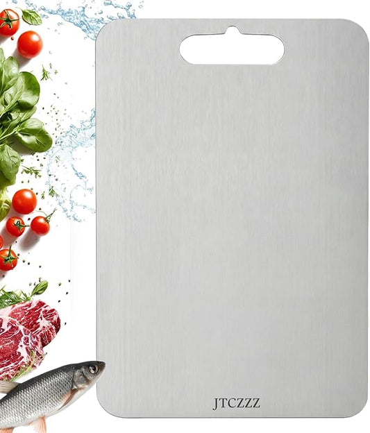 Premium Titanium Cutting Board - 100% Pure Titanium Cutting Boards for Kitchen Use - Durable and Lightweight Cutting Board Accessory for Precise Chopping and Slicing 1PC (18 ×12 Large)