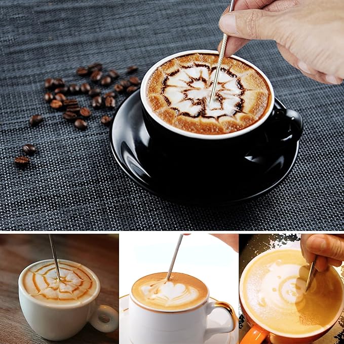 HOOMIL Milk Frothing Pitcher, 12oz/20oz/32oz Stainless Steel Steaming Pitcher Barista Milk Frother Cup Jug for Espresso Machine Coffee Cappuccino Latte Art - 12oz, Rainbow