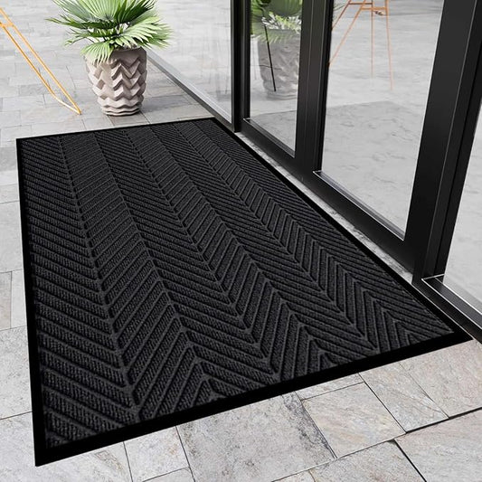 Front Door Mat,4'x6' Indoor Outdoor Entry Mat, Commercial Door Mat Indoor Outdoor Entrance, Heavy Duty Welcome Mat, Rubber Backing Non Slip Doormat for Entryway,Large Industrial Entry Rug