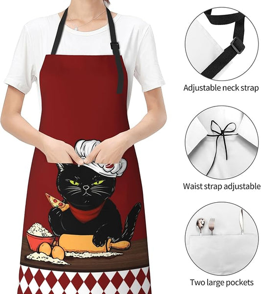Apron with Pockets Aprons for Women Men Kitchen Chef Apron for Cooking Gardening Server Waitress Painting