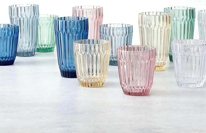 Fortessa Archie Glass Drinkware, Iced Beverage Glass (Set of 6), 15 Ounce, Ginger Gold