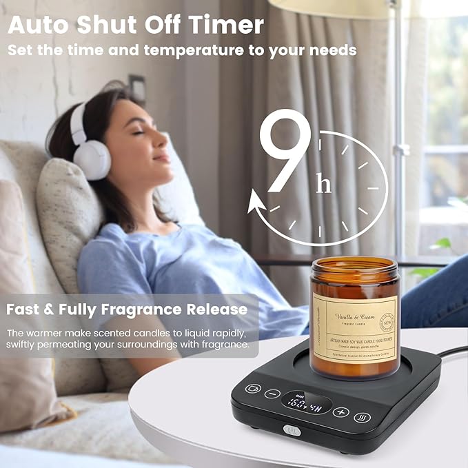 Coffee Mug Warmer & Mug Set, 30W Coffee Cup Warmer with 16oz Cup for Desk with Auto Shut Off, Timer Function, Smart Mug Heater for Heating Coffee, Tea, Candle, Beverage, Gifts