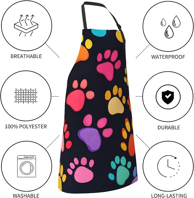 Apron with Pockets Aprons for Women Men Kitchen Chef Apron for Cooking Gardening Server Waitress Painting