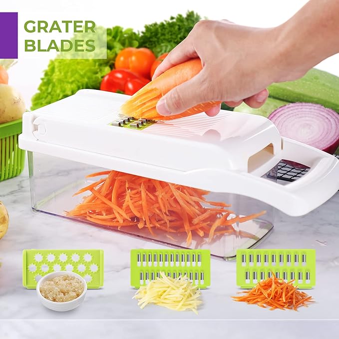 Vegetable Chopper - Multifunctional 15 in 1 Professional Food Chopper - Dicer, Cutter, Egg Slicer