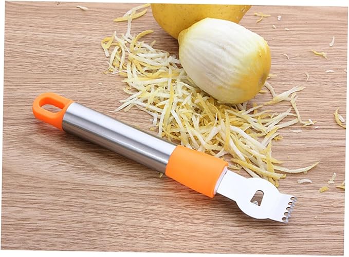 IMIKEYA Stainless Steel Lemon Zester and Grater with Channel Knife for Citrus and Chocolate Easy to Clean Kitchen Tool Random Color for Home Cooking and Baking