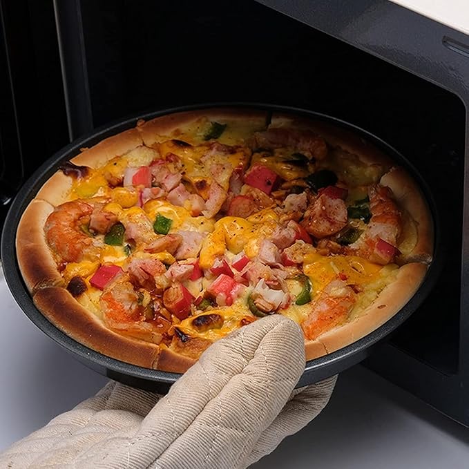 1Pcs 6 Inch Pizza Pan, Carbon Steel Non-Stick Deep Dish Baking Pan for Pizza, Pies, Cakes - Thickened Round Bakeware Sheet for Oven, Kitchen & Restaurant Use(6inch)