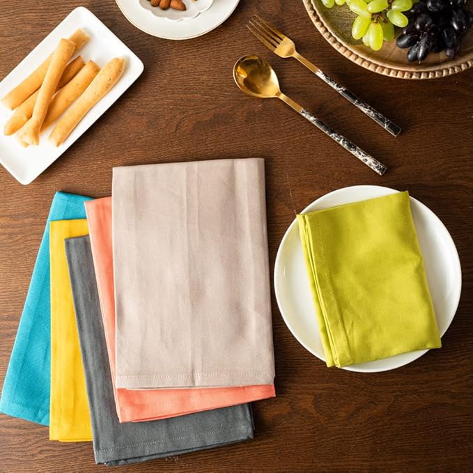 Terracotta Cloth Dinner Napkins - Cotton, 18x18 in, Washable, Absorbent, Reusable, Spring/Easter Basket Decor, Pack of 6