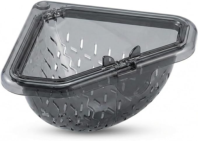 Triangular Draining Basket for Sink, Magnetic Corner Sink Strainer Basket, Touch-Free Food Catcher For Kitchen Sink (Gray)