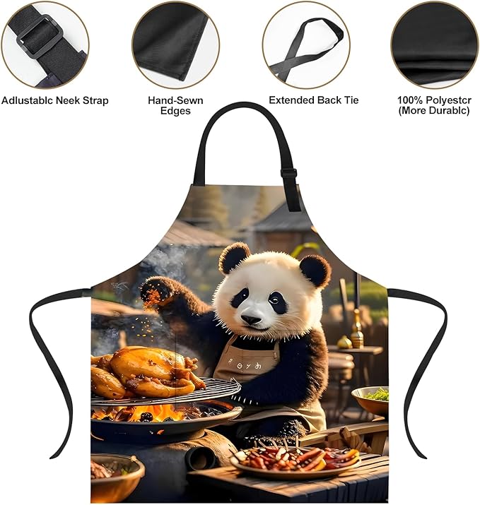 Funny Cat Apron with 2 Pockets Waterproof for Men Women Kitchen Garden Decor