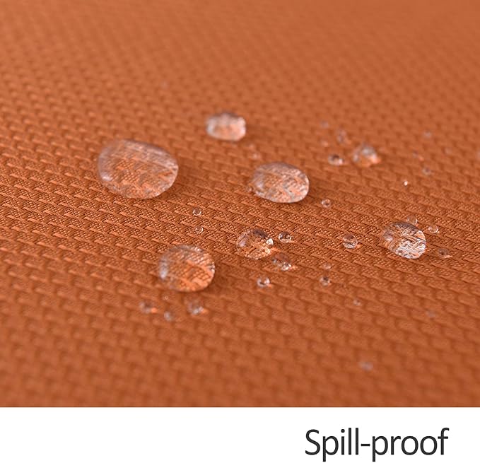 maxmill Textured Tablecloth Stain Resistant Waterproof and Wrinkle Resistant Washable Table Cloth, Fabric Table Cover for Dining Room and Outdoor Use, Rectangle 60 x 120 Inch, Rust