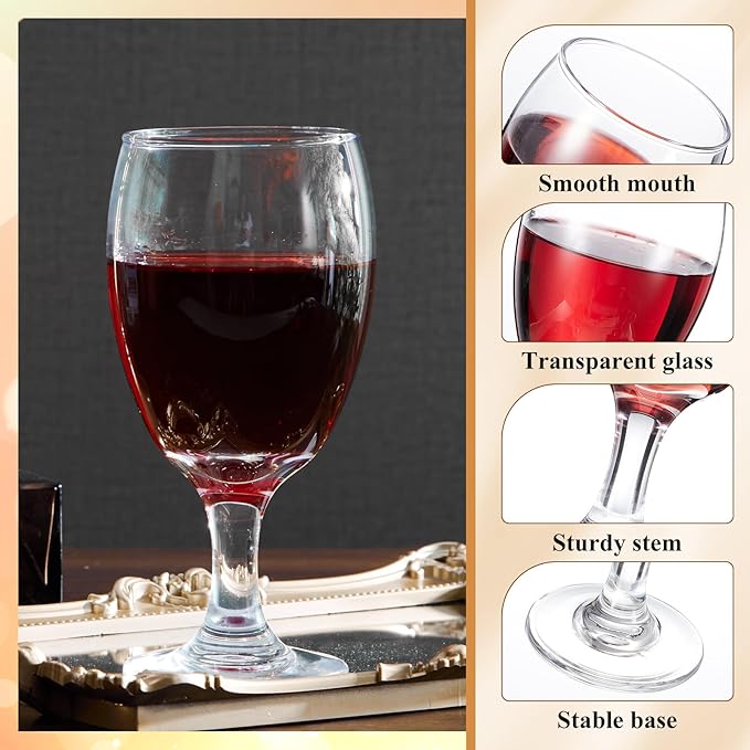 Patelai Set of 30 Clear Glasses 16 oz Water Goblet Glass Stemmed Water Glasses for Juice Wine Beer Tea Milk Cold Beverages Drinks Dishwasher Safe