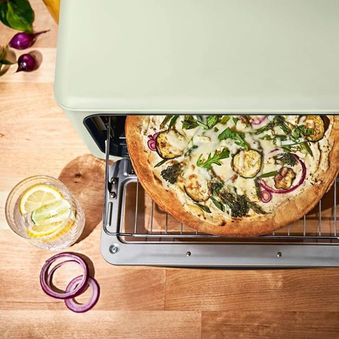 Beautiful by Drew Infrared Air Fry Toaster Oven 1800W with 9-Slice Capacity and Multi-Function Cooking (Sage Green)