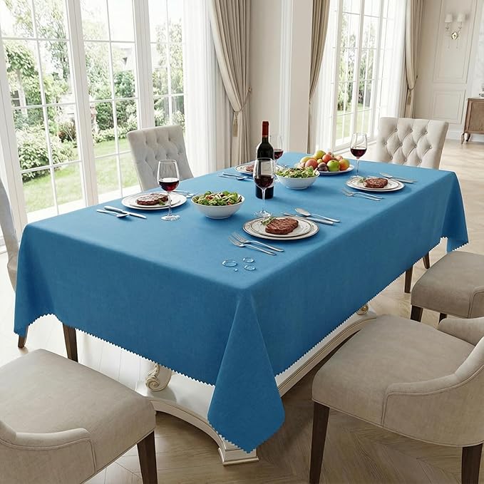 HX&OD Rectangular Tablecloth Cationic Fabric Waterproof Stain Resistant Wrinkle-Resistant for Home/Decoration/Party/Buffet/Wedding/Dining Room/Camping