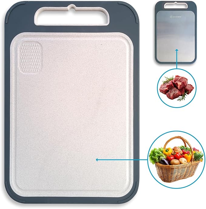 18" x 12" Cutting Board for Kitchen, Double Sided Cutting Board, Stainless Steel Chopping Board - Durable, Scratch Resistant, Non-Slip & Easy to Clean Chopping Board for Vegetables, Fruits, Meat
