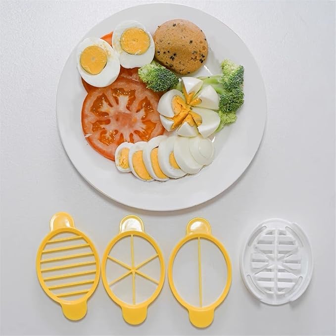 Egg Slicer, 3 in 1 Slicing Half Egg Cutter Tool, Multifunctional Household Egg Slicer for Hard Boiled Eggs