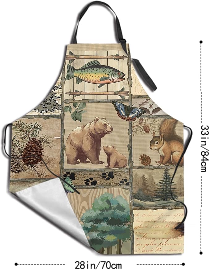 Apron with Pockets Aprons for Women Men Kitchen Chef Apron for Cooking Gardening Server Waitress Painting