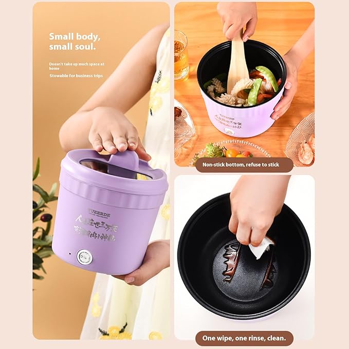 450W Small Electric Hot Pots Household Multifunctional Cooking Anti Scalding Portable Nonstick Cooking Pot