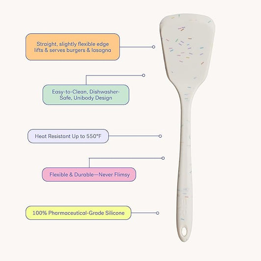 GIR: Get It Right Silicone Kitchen Spatula Turner - Non-Toxic Cooking Utensils for Nonstick Cookware, Cooking and Baking, Ultimate - 13IN - Sprinkles