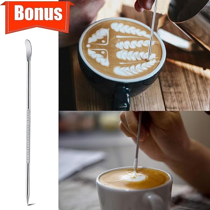 Milk Frothing Pitcher Cappuccino Coffee Milk Frother Cups Stainless Steel,12oz/20oz/34oz Steaming Pitcher Coffee Bar Espresso Machine Accessories Milk Jug,Measurements Inside(size:20oz)