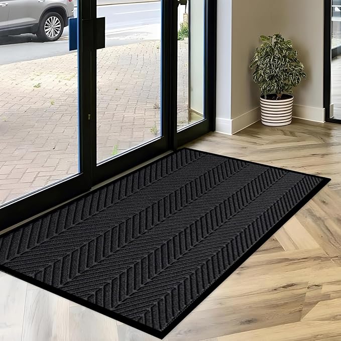 Front Door Mat,3'x6' Commercial Floor Mat Indoor Outdoor Entrance, Heavy Duty Welcome Mat, Rubber Backing Non Slip Doormat for Entryway, Large Entry Rug for Home Office Business Areas