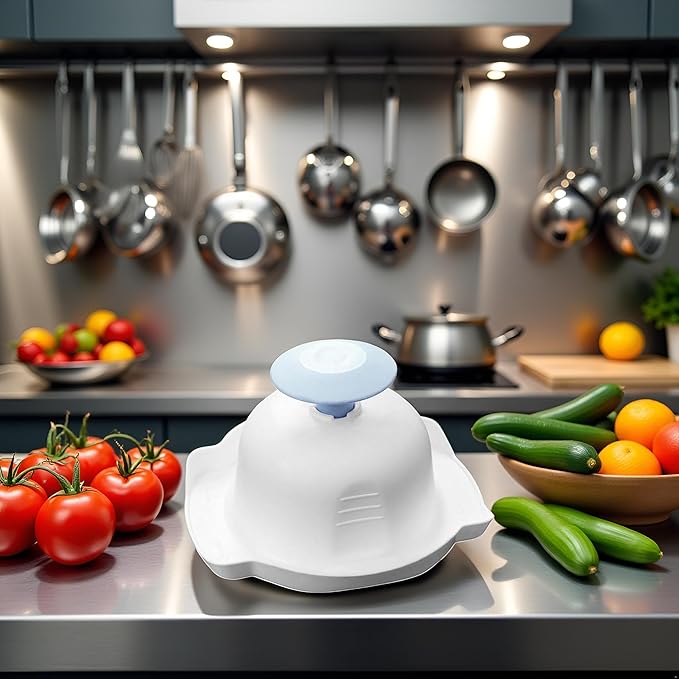 1Pc Blue Food Safety Holder for Mandolin Slicer,Finger Anti-Cut Protectors for Vegetable Grater, Peelers and Slicers,Food Slicer Cutter Finger Guard for Mandoline Slicer Grater Kitchen Utensils