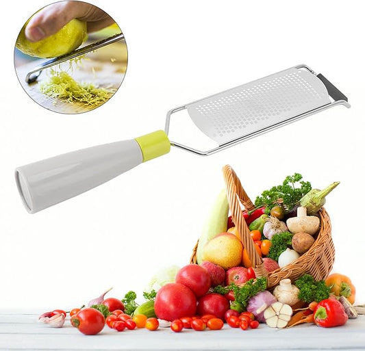 Cheese Grater, Stainless Steel Lemon Zester with Handle, Multipurpose Kitchen Tool for Cheese Coconut Chocolate Nuts, Ideal for Salads, Pizza Dough, Grinding Garlic