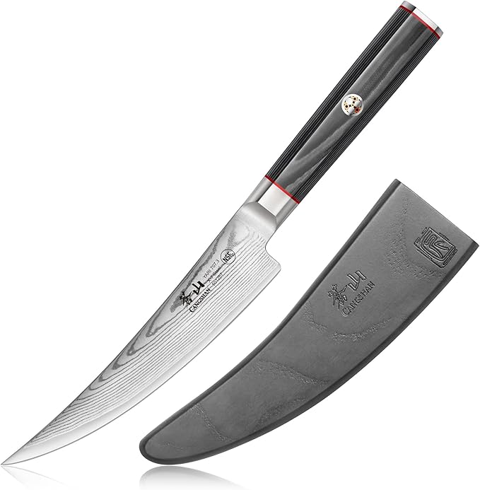 Cangshan YARI Series 6-inch Boning Knife with Sheath, X-7 Damascus Steel, 501257
