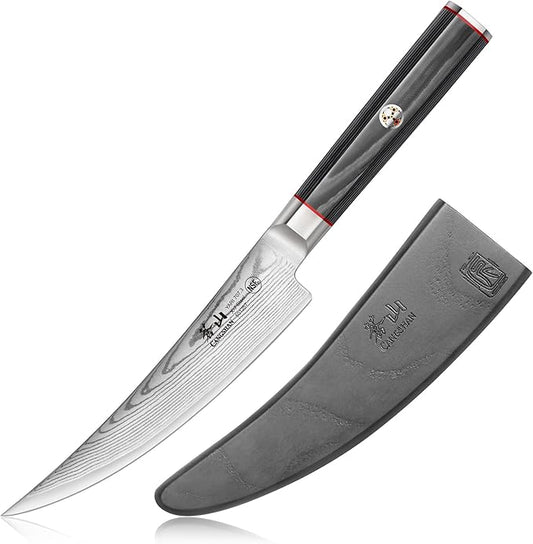 Cangshan YARI Series 6-inch Boning Knife with Sheath, X-7 Damascus Steel, 501257