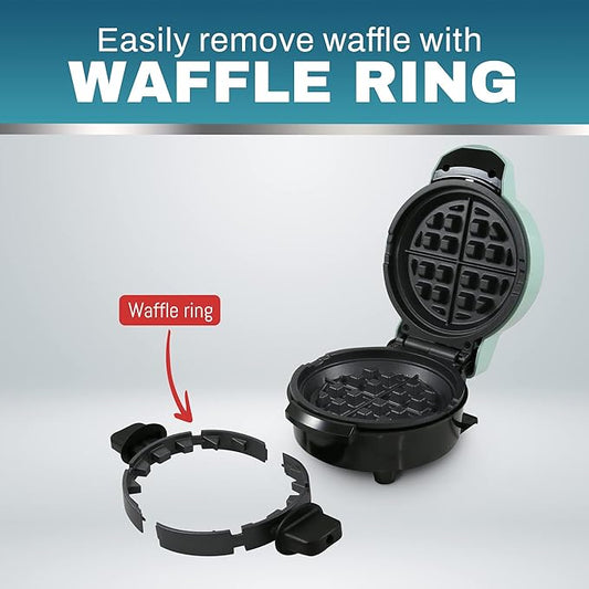 Elite Gourmet EWM380M Nonstick Fluffy Stuffed Waffle Maker, 1.5-Inch Jumbo Thick Waffles, Hash Browns, Keto, Snacks, Sandwich, Eggs, Easy to Clean, Mint