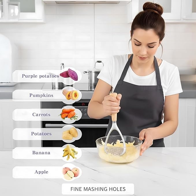 Potato Masher Manual Potato Press for Kitchen Tool,Mashed Potato Masher Kitchen Tool & Food Masher Potato Smasher Perfect for Bean, Vegetable, Fruits, Avocado, Meat