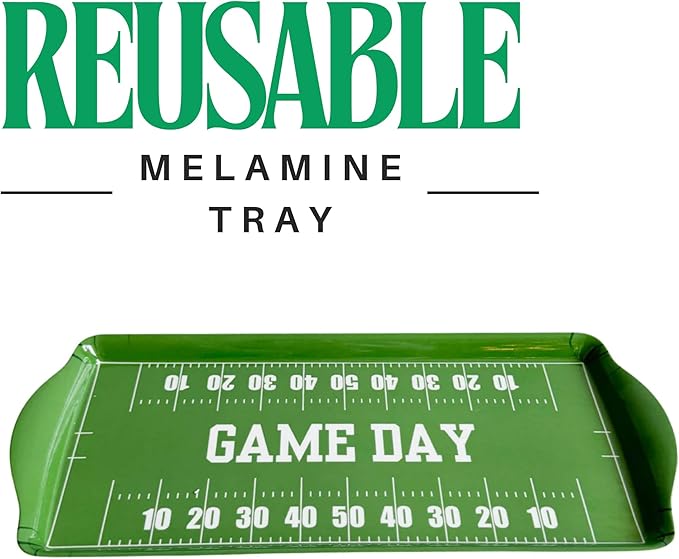 Sprinkles & Confetti Premium Football Melamine Serving Tray Reusable & Durable Platter for Game Day, Tailgates, Birthdays, Sports Parties Ideal for Appetizers, Charcuterie, Cupcakes & Snacks