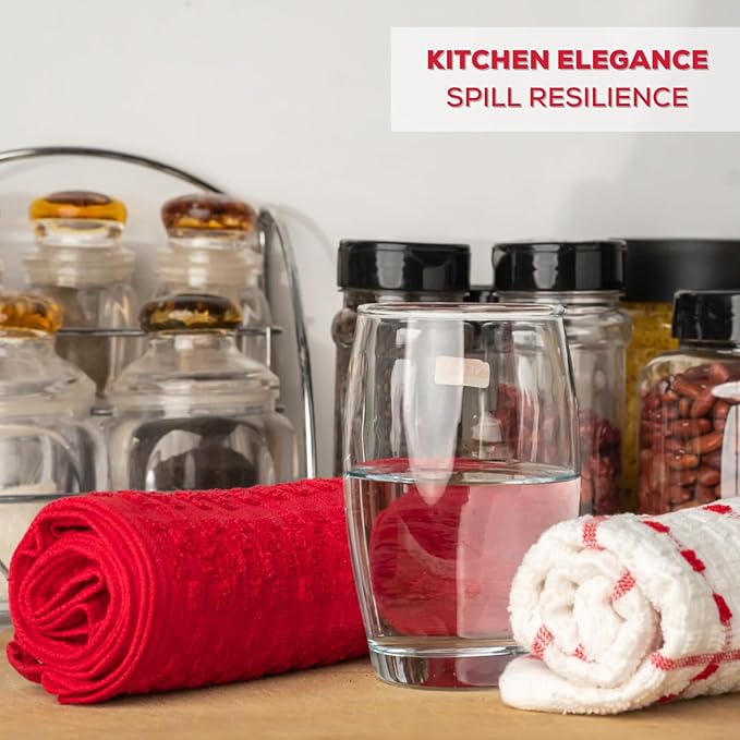 GOLD TEXTILES Kitchen Towels 6 Pack Premium 100% Cotton Dish Towels for Kitchen (15 x 25 Inches) Super Soft & Absorbent Kitchen Hand Towels for Drying Dishes, Cleaning - Reusable and Washable (Red)