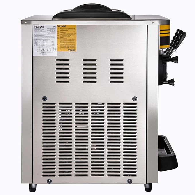 VEVOR Commercial Ice Cream Maker, 22-30L/H Yield, 2350W Countertop Soft Serve Machine with 2x6L Hopper 2L Cylinder LCD Panel Puffing Shortage Alarm, Frozen Yogurt Maker for Restaurant Snack Bar