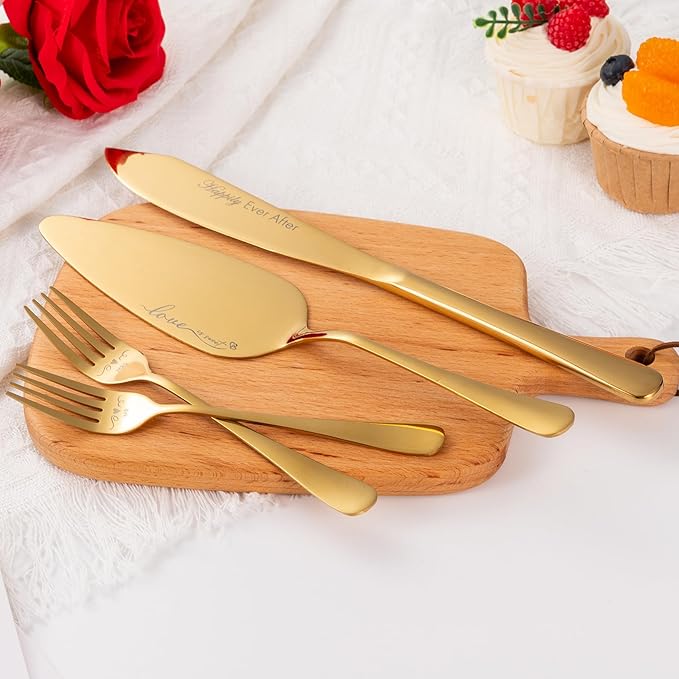 Wedding Cake Knife And Server Set, Mr and Mrs Champagne Flute Glasses With Cake Cutting Set For Wedding Glasses For Bride And Groom
