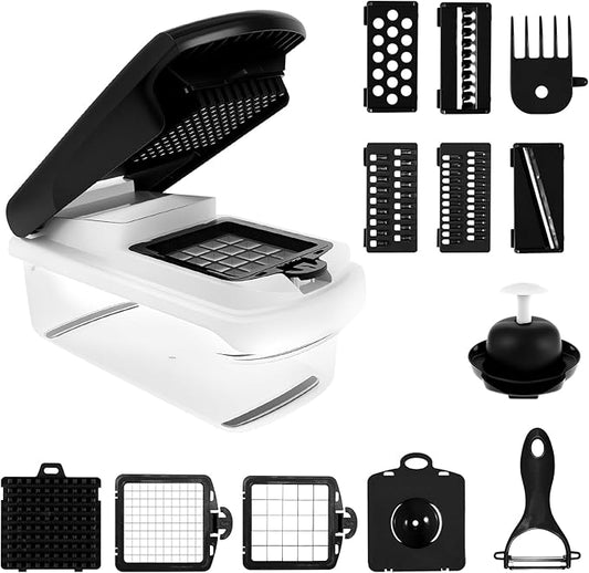 14 in 1 Vegetable Chopper Efficient Veggie Chopper with Container Practical Food Chopper Multifunctional Kitchen for Salad Potato Carrot Garlic