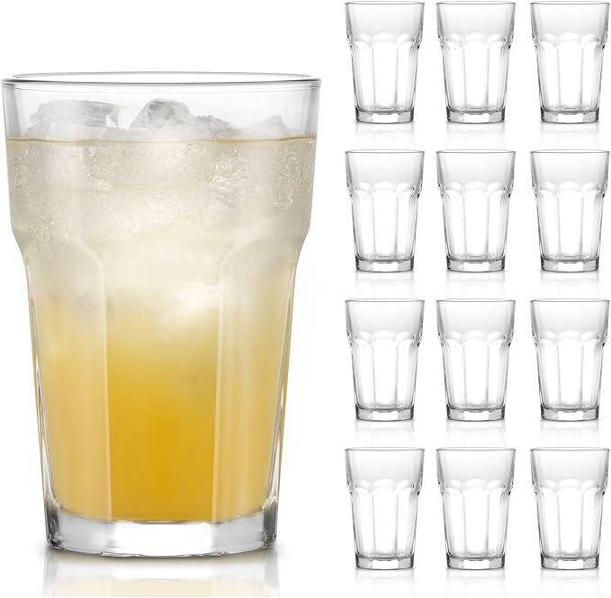 Libbey Gibraltar DuraTuff Juice Glasses, 14-Ounce, Set of 12, Durable Restaurant-Quality Glassware, Dishwasher Safe