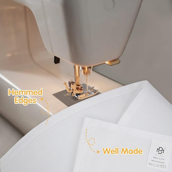 BRILLMAX 10 Pack White Tablecloths 70 x 120 Inch for 6ft & 8ft Rectangle Tables - 150 GSM Polyester Fabric, Universal Fit, Water, Stain & Wrinkle Resistant Cloth Cover for Wedding Reception Banquet