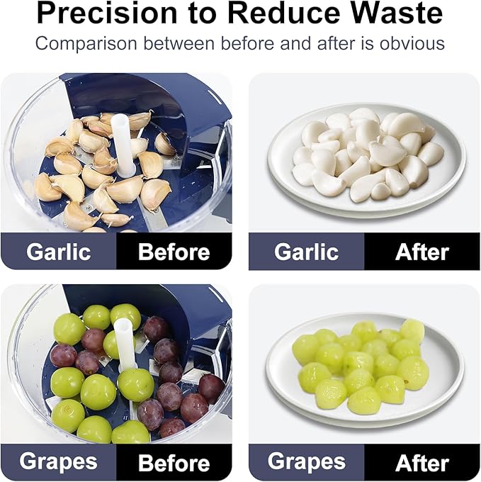 Electric Garlic Peeling Machine,Automatic Garlic Peeler for Grapes Cherry Skin Remover Small Fruits,Rechargeable & Portable Peeling Device for Home & Commercial Kitchen
