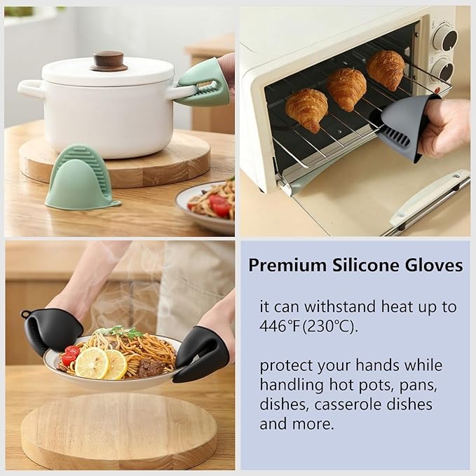 2 Sets of Clip on Strainer Silicone Glove | Versatile for All Pans and Pots,Noodle Pasta Pot Strainer Silicone Colander for Vegetables Meat Fruit Spaghetti,Food Strainers(Green,Black)