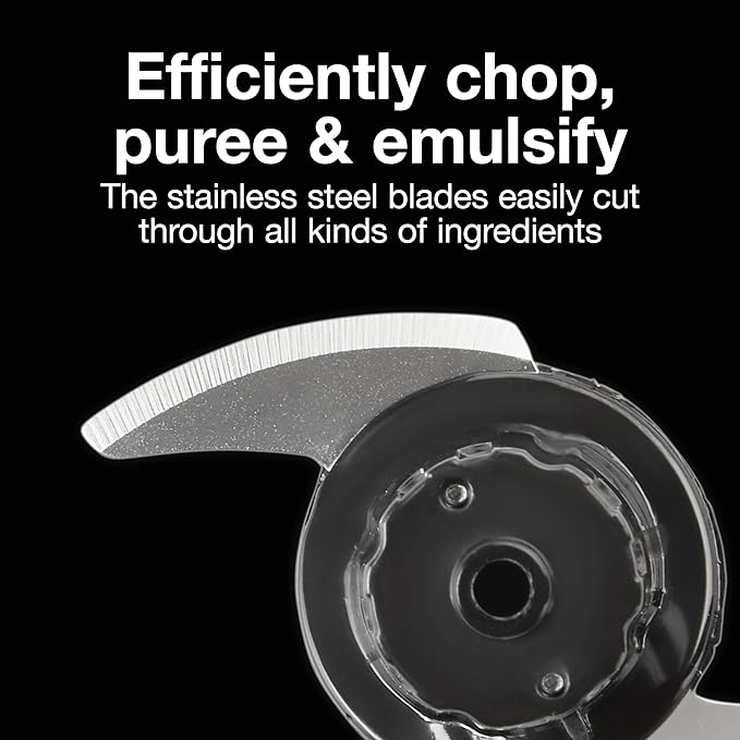 Proctor Silex Durable Electric Vegetable Chopper & Mini Food Processor for Chopping, Puree & Emulsify, 1.5 Cup, Black