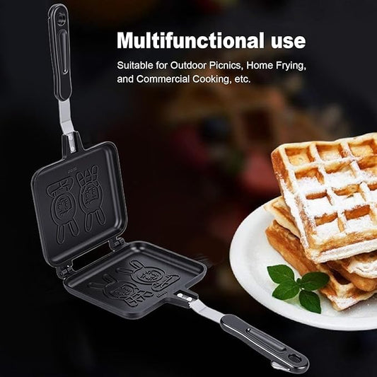 Diydeg Hot Sandwich Maker, Non Stick Stovetop Toasted Sandwich and Panini Pan with Handle, Aluminum Double Sided Grill Pan for Home, Kitchen, Breakfast, Camping (6.1in x 13.98in)
