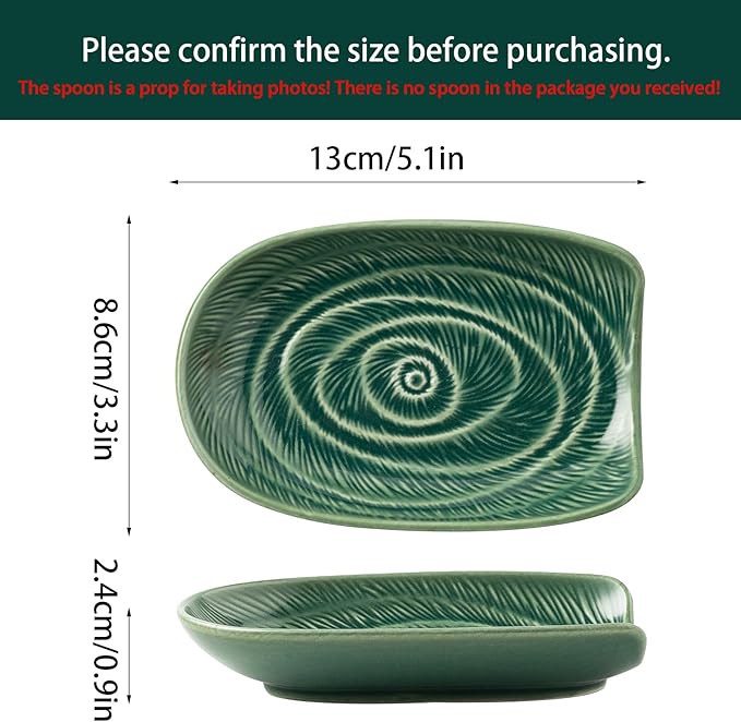 Ceremic Spoon Rest for Stove Top, Spoon Holder for Kitchen Counter, Coffee Spoon Rest, Cooking Utensil Rest for Ladles, Kitchen Decor, Housewarming Gifts, 1 pack (green)