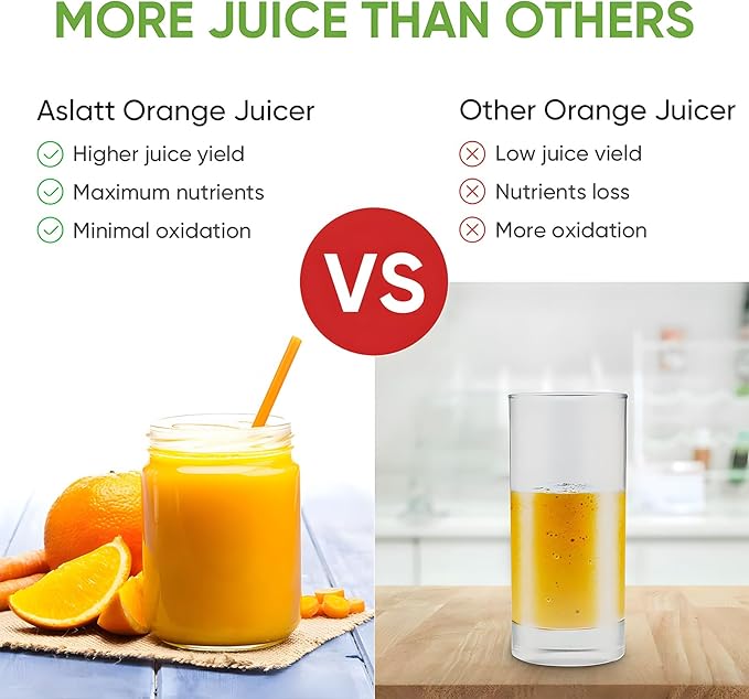 ASLATT Electric Citrus Juicer Squeezer Stainless Steel, Orange Juicer Electric,Homemade Orange Juice Squeezer Machine, Detachable Design,Easy Clean