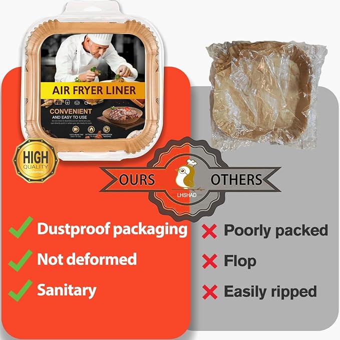 Air Fryer Liners Disposable 4QT, Chefman Air Fryer Liners, 4qt Air Fryer Liner, 7 inch 4 Quart Parchment Paper for 3-5QT